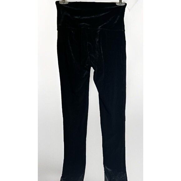 Spanx women’s velvet leggings size M full length high waist black.   Bb - Picture 1 of 5